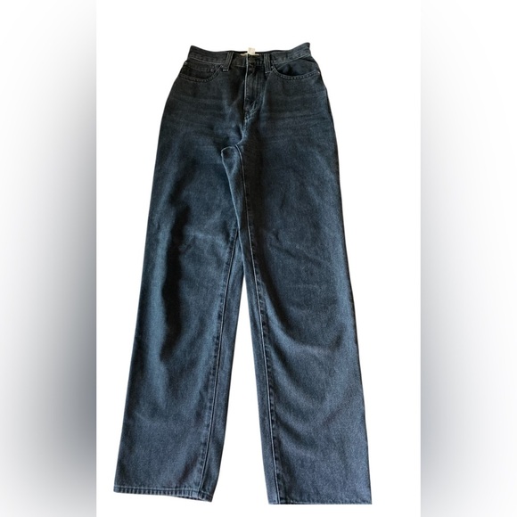 Madewell Tall Baggy Tapered Jeans in Mackinnon Wash Black Straight Leg Women's - Picture 4 of 9